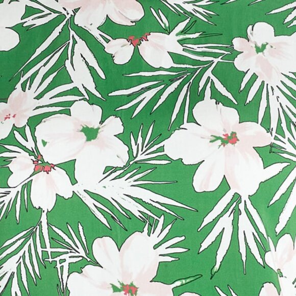 Pari Passu NWOT Tropical Dolman Cut Short Sleeve  Piping Green Blouse  5(20) - Picture 8 of 9